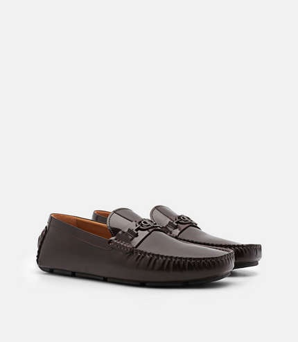Leather Horsebit Driving Shoes - Mahogany