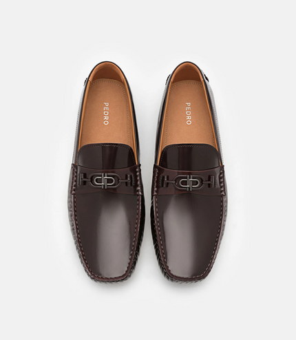 Leather Horsebit Driving Shoes - Mahogany