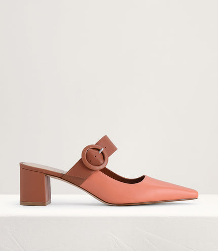 Buckled Leather Mules