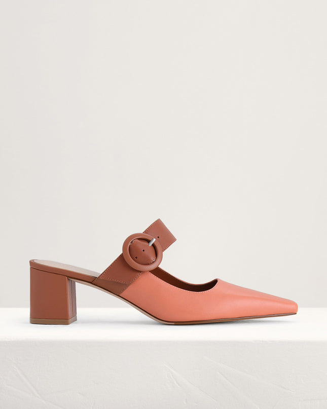 Buckled Leather Mules