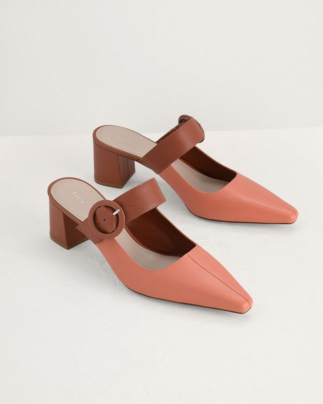 Buckled Leather Mules