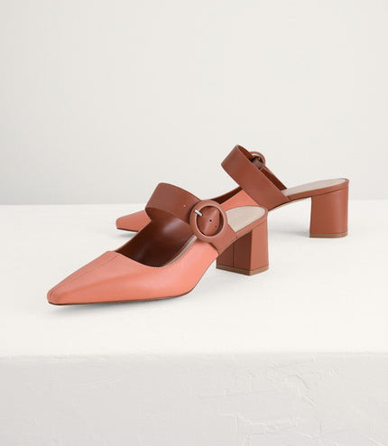 Buckled Leather Mules