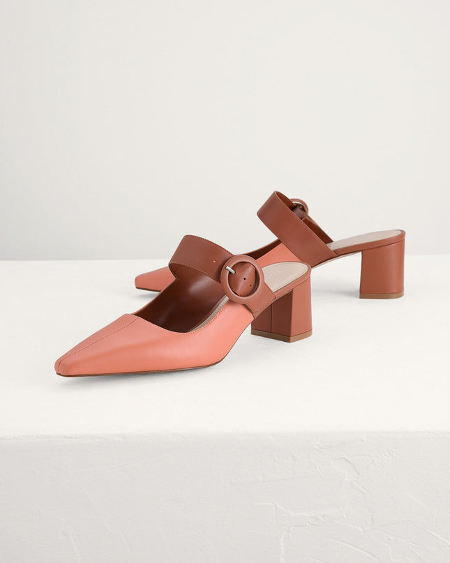 Buckled Leather Mules