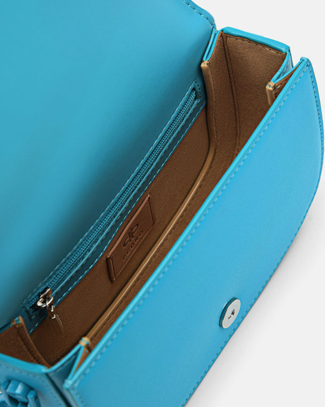 PEDRO Icon Leather Shoulder Bag - Cyan