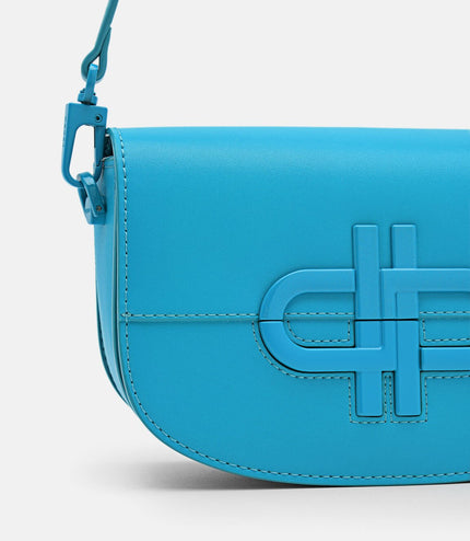 PEDRO Icon Leather Shoulder Bag - Cyan