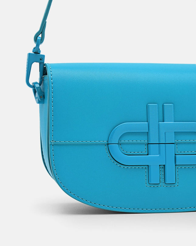PEDRO Icon Leather Shoulder Bag - Cyan
