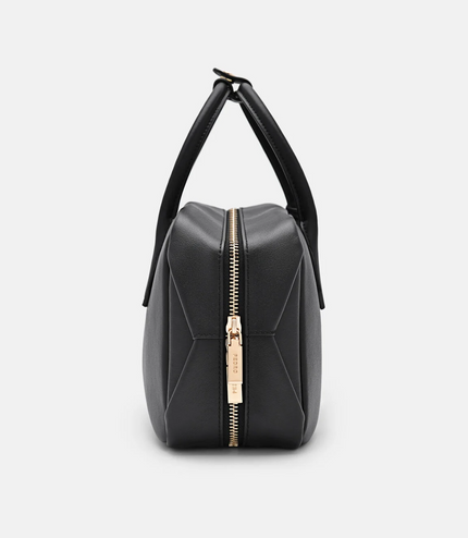 Leather Bowling Bag - Black