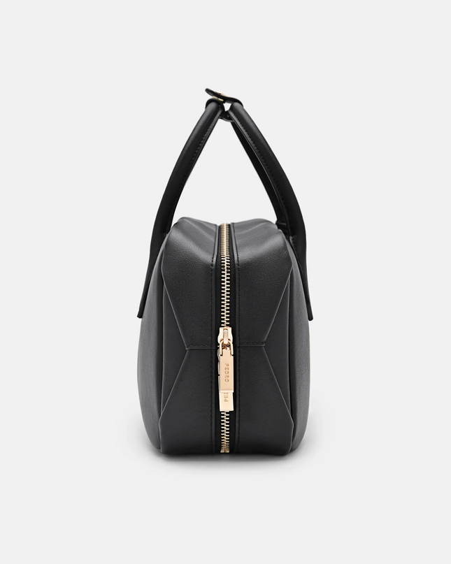 Leather Bowling Bag - Black