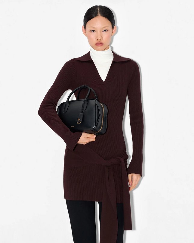 Leather Bowling Bag - Black