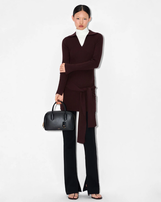 Leather Bowling Bag - Black