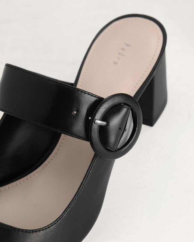 Buckled Leather Mules