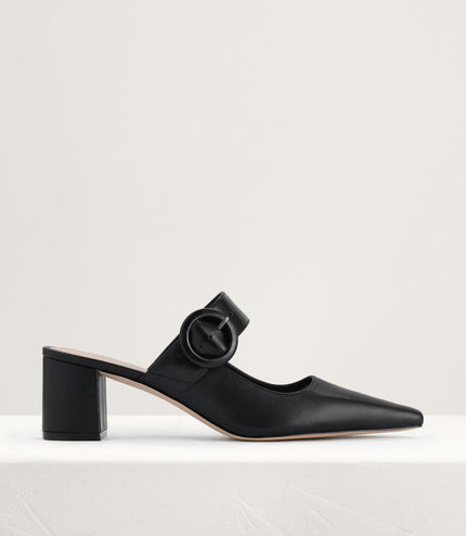 Buckled Leather Mules