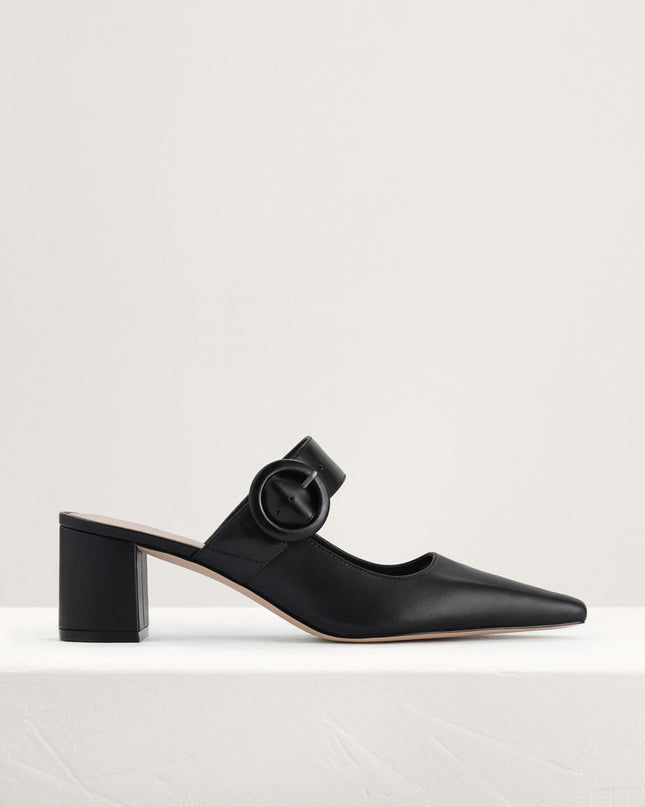 Buckled Leather Mules