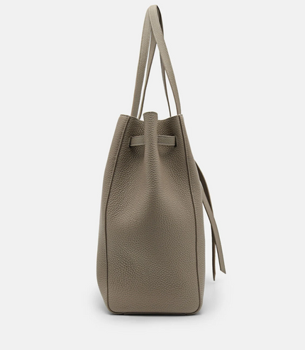 Demi Oversized Leather Tote Bag - Taupe