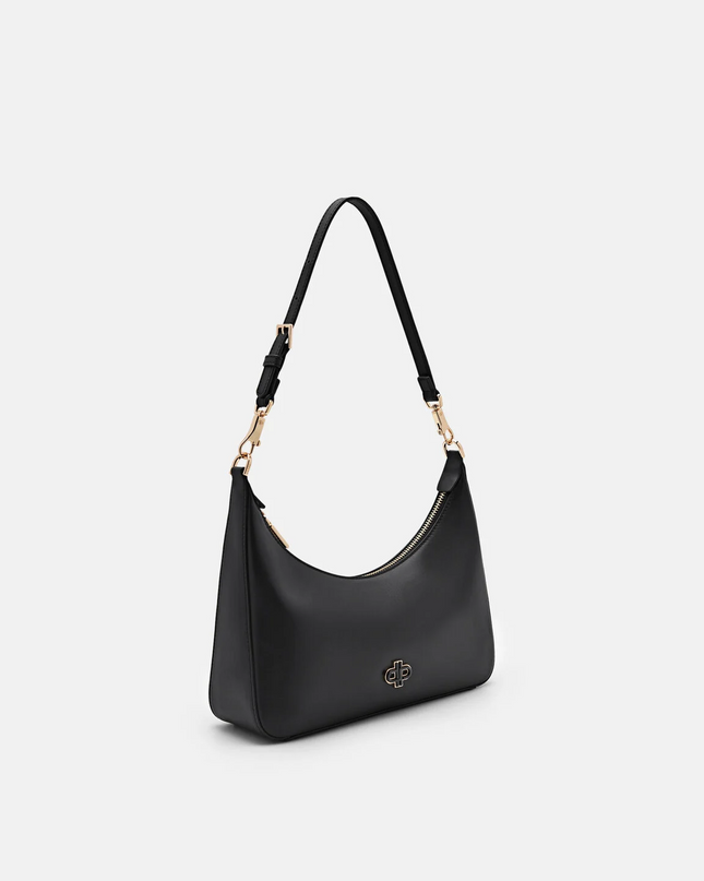 Leather Hobo Bag - Black