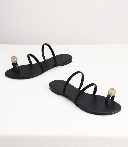 Embellished Toe-Ring Strappy Sandals