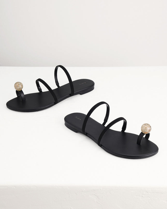 Embellished Toe-Ring Strappy Sandals