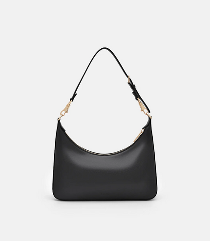 Leather Hobo Bag - Black