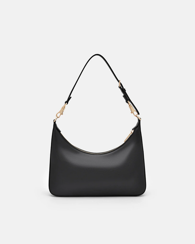 Leather Hobo Bag - Black