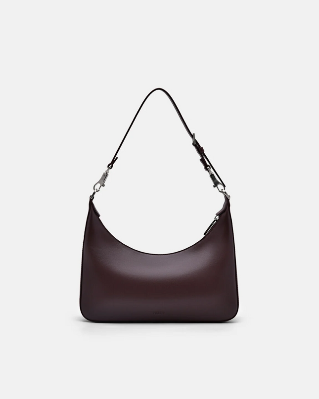 Leather Hobo Bag - Wine