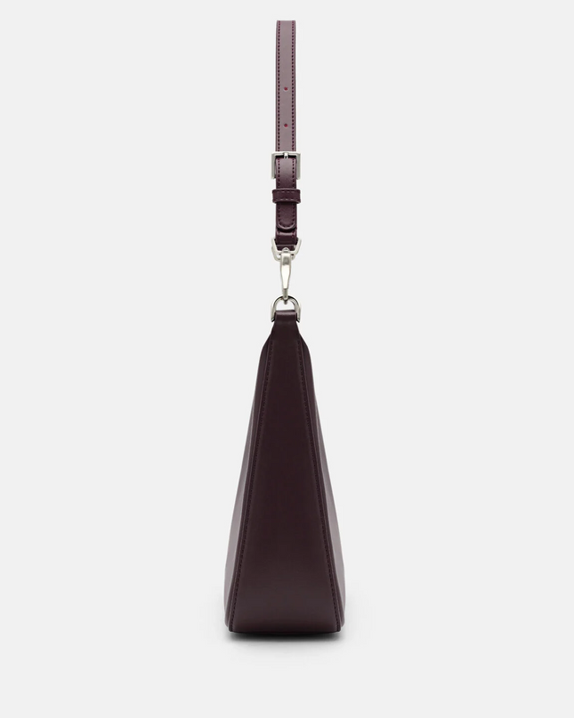 Leather Hobo Bag - Wine