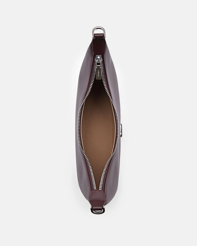 Leather Hobo Bag - Wine