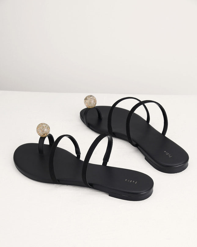 Embellished Toe-Ring Strappy Sandals