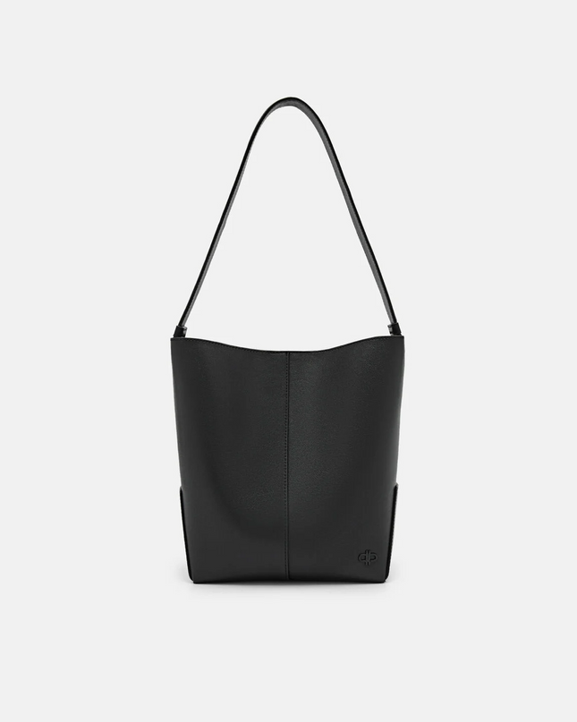 Leather Hobo Bag - Black