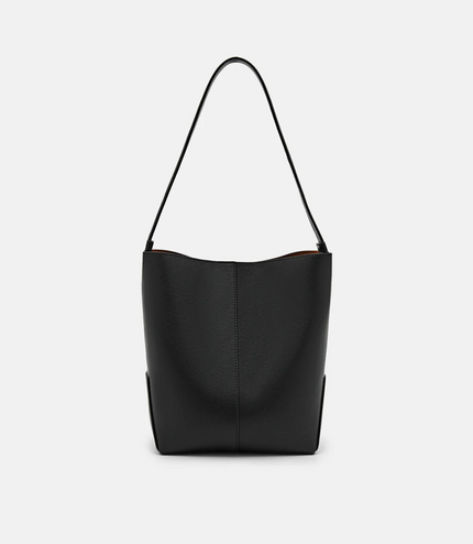 Leather Hobo Bag - Black