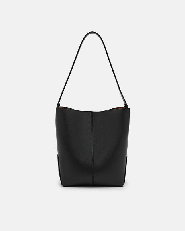 Leather Hobo Bag - Black