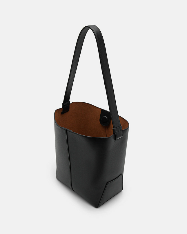 Leather Hobo Bag - Black