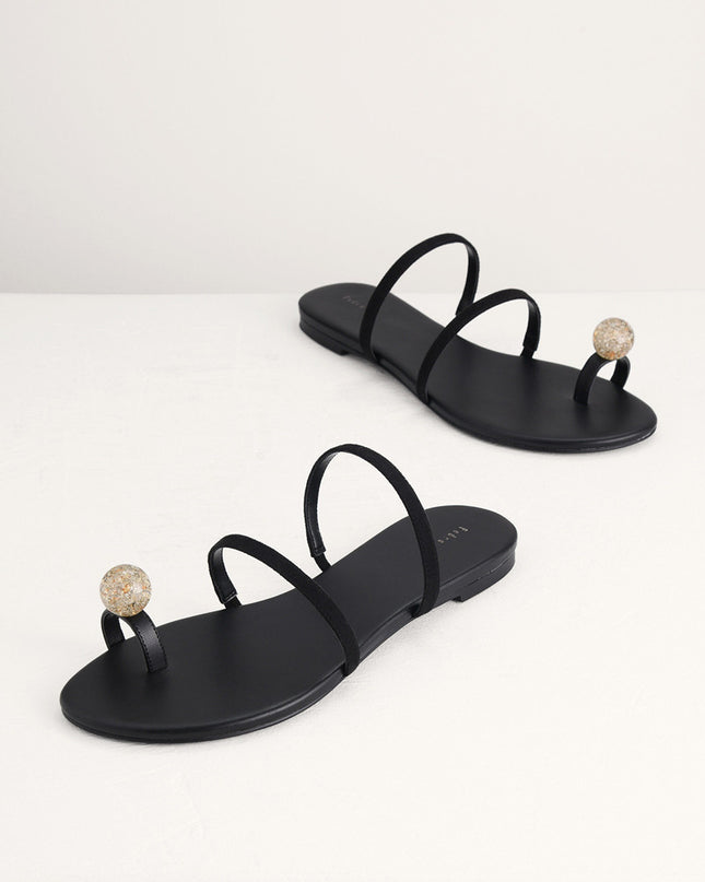 Embellished Toe-Ring Strappy Sandals