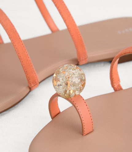 Embellished Toe-Ring Strappy Sandals