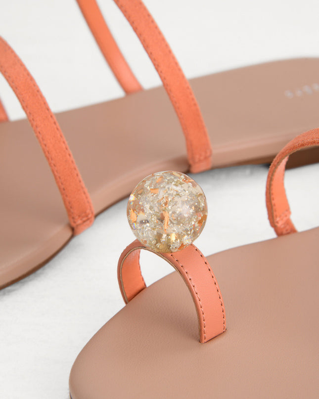 Embellished Toe-Ring Strappy Sandals