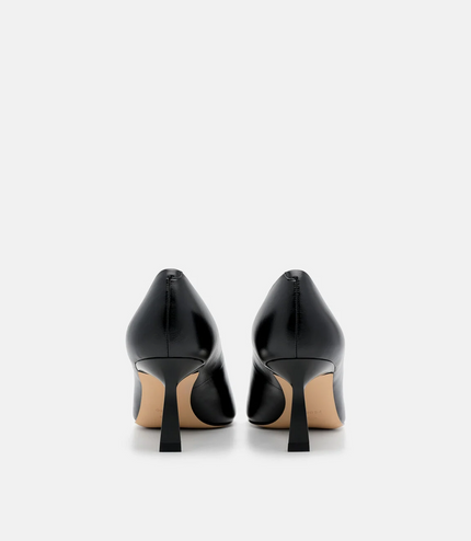 Leather Heel Pumps - Black