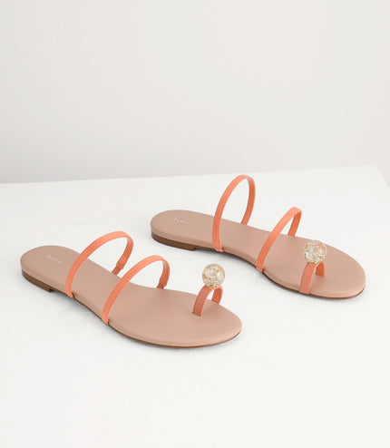Embellished Toe-Ring Strappy Sandals
