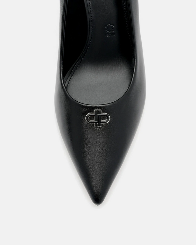 Leather Heel Pumps - Black