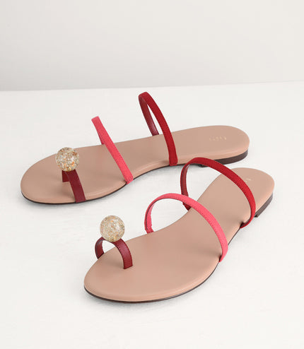 Embellished Toe-Ring Strappy Sandals
