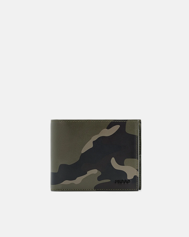 Leather Bi-Fold Wallet with Insert - Military Green