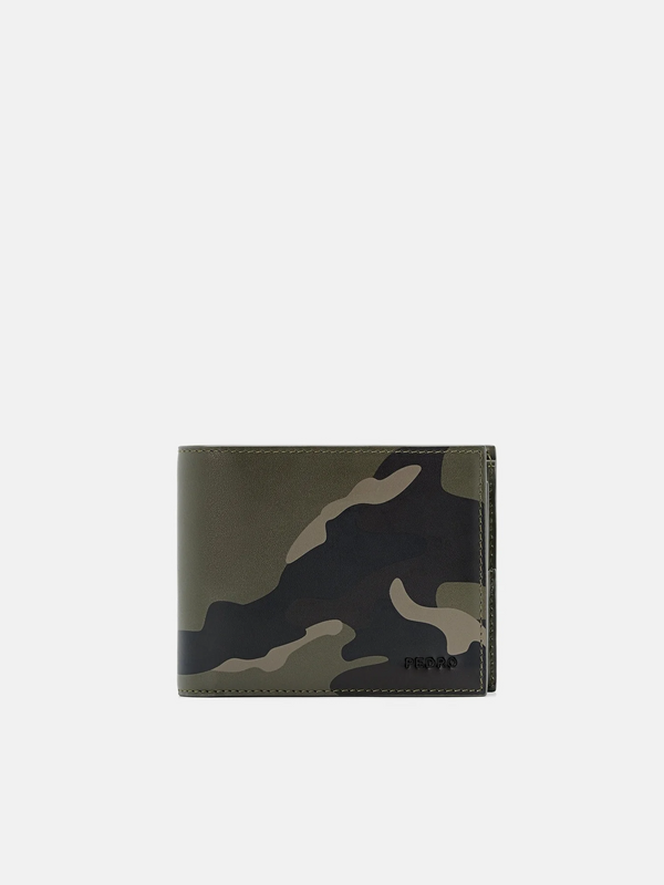 Leather Bi-Fold Wallet with Insert - Military Green