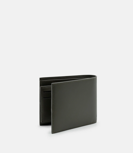 Leather Bi-Fold Wallet with Insert - Military Green