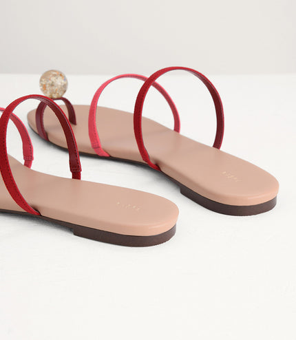 Embellished Toe-Ring Strappy Sandals