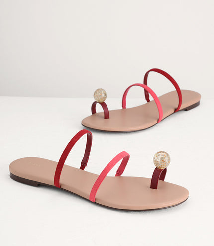Embellished Toe-Ring Strappy Sandals