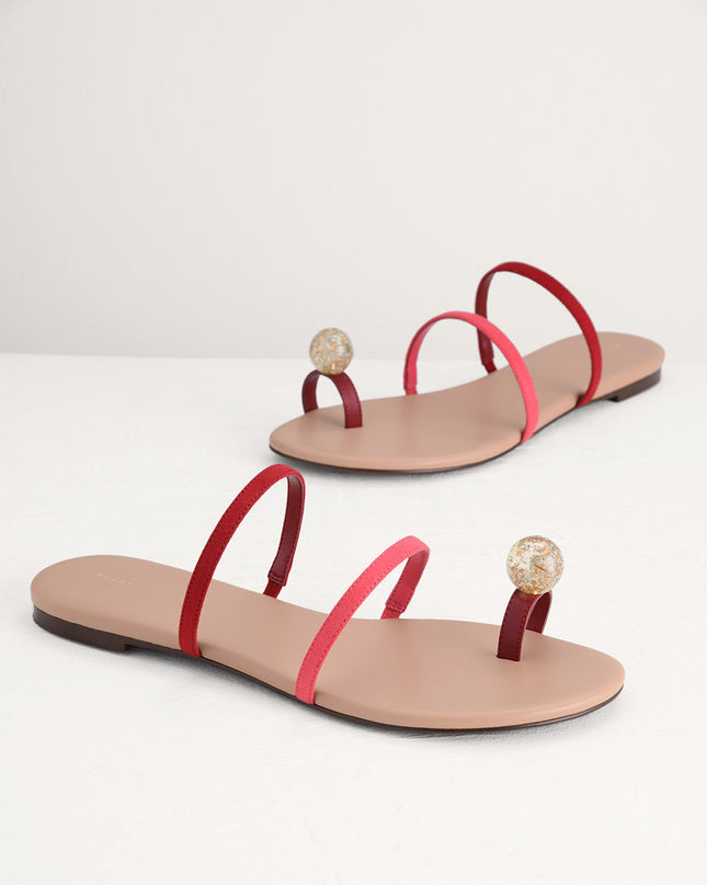 Embellished Toe-Ring Strappy Sandals