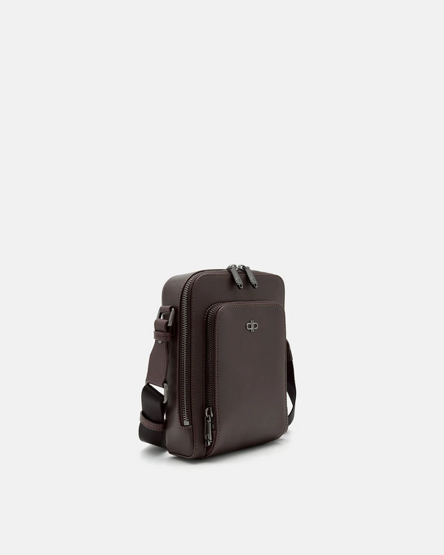 Leather Crossbody Bag - Dark Brown