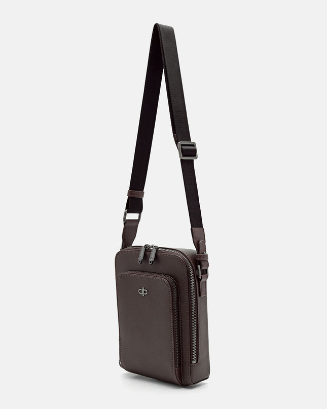 Leather Crossbody Bag - Dark Brown