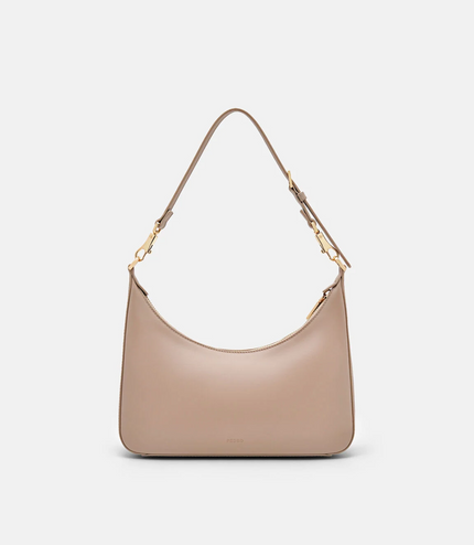 Leather Hobo Bag - Taupe