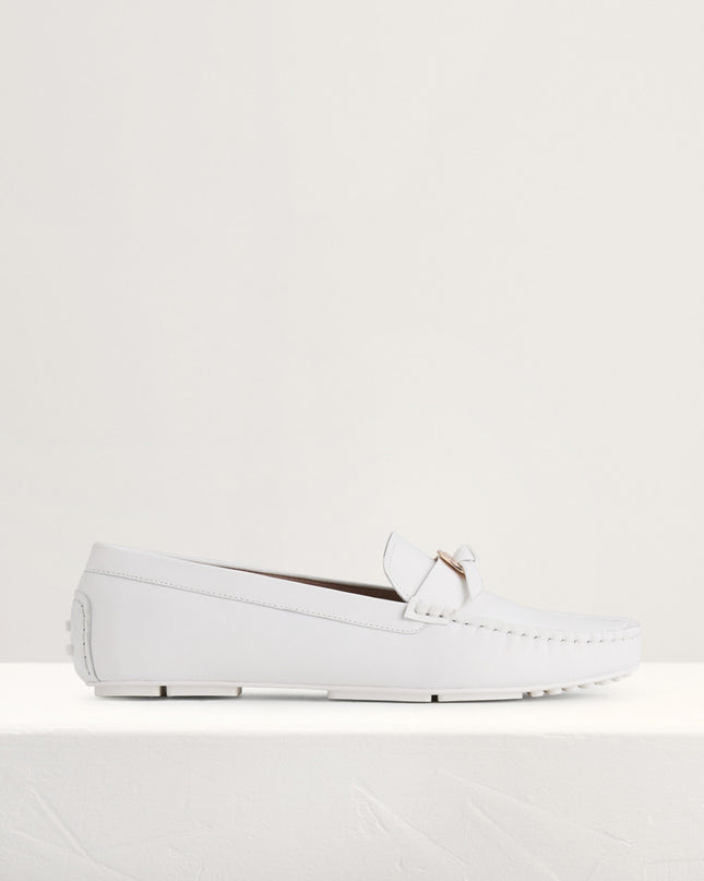 Suede Moccasins with Gold Embellishment