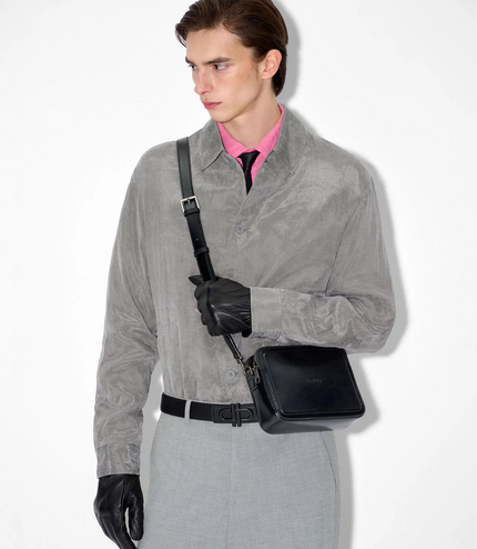 Saffiano Leather Reversible Tang Belt - Black