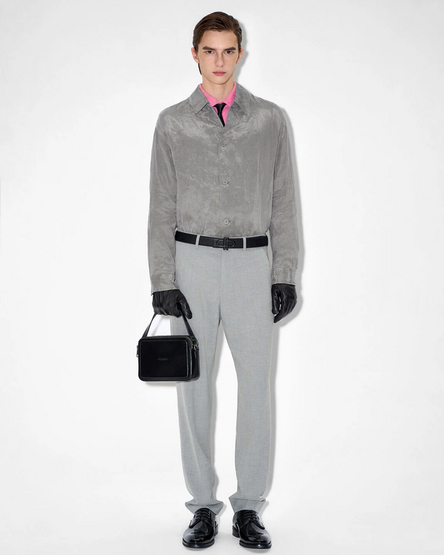 Saffiano Leather Reversible Tang Belt - Black